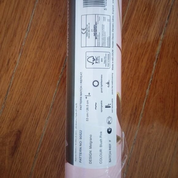 NEW Wallpaper Roll (Pink Floral Print) - Picture 4 of 5